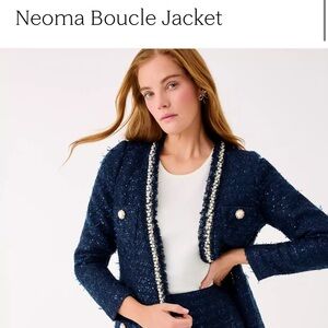 Lilly Pulitzer Navy Blue Boucle Jacket—size 0